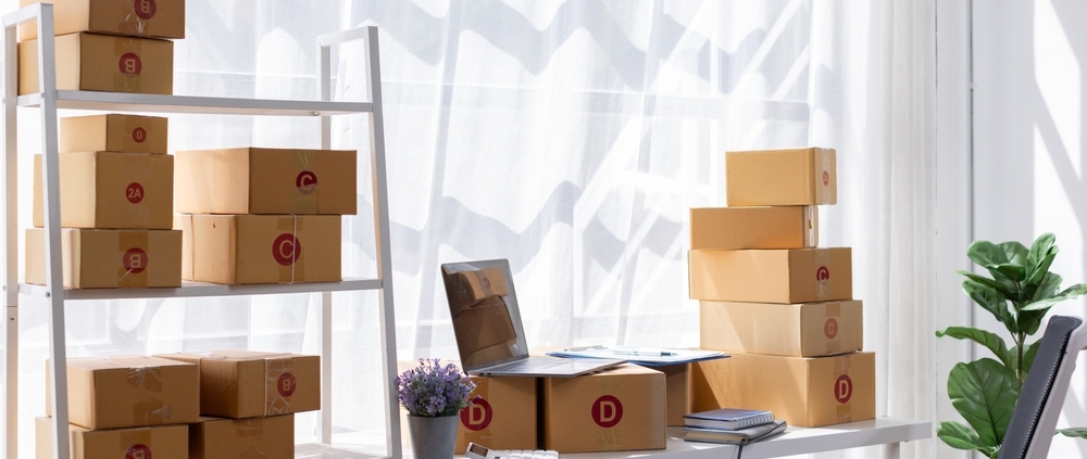 boxes on a shelf ready for a data center relocation